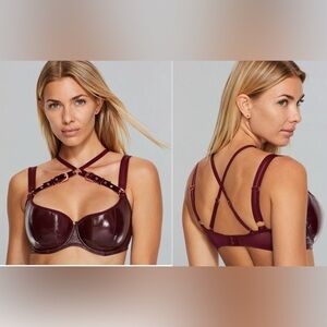NWOT- Scantilly by Curvy Kate Faux Patent ‘Buckle Up’ Balconette Bra